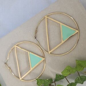 Large Statement Geometric Gold Hoop Earrings